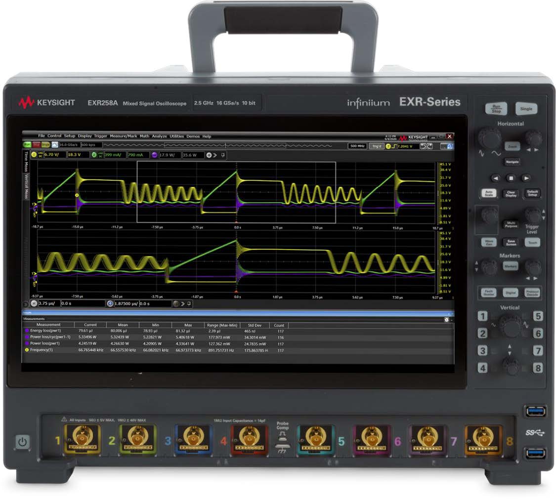Keysight EXR108A Infiniium EXR-Series Real-Time Oscilloscope, 1 GHz, 16 GSa/s, 8 Ch