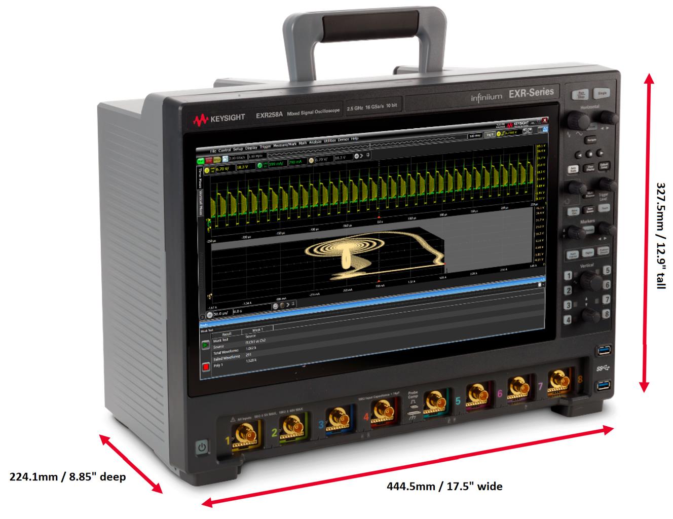 Keysight EXR-Series Oscilloscope Infiniium Size