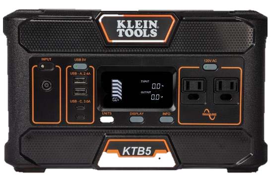 Klein Tools KTB5 Portable Power Station Back View