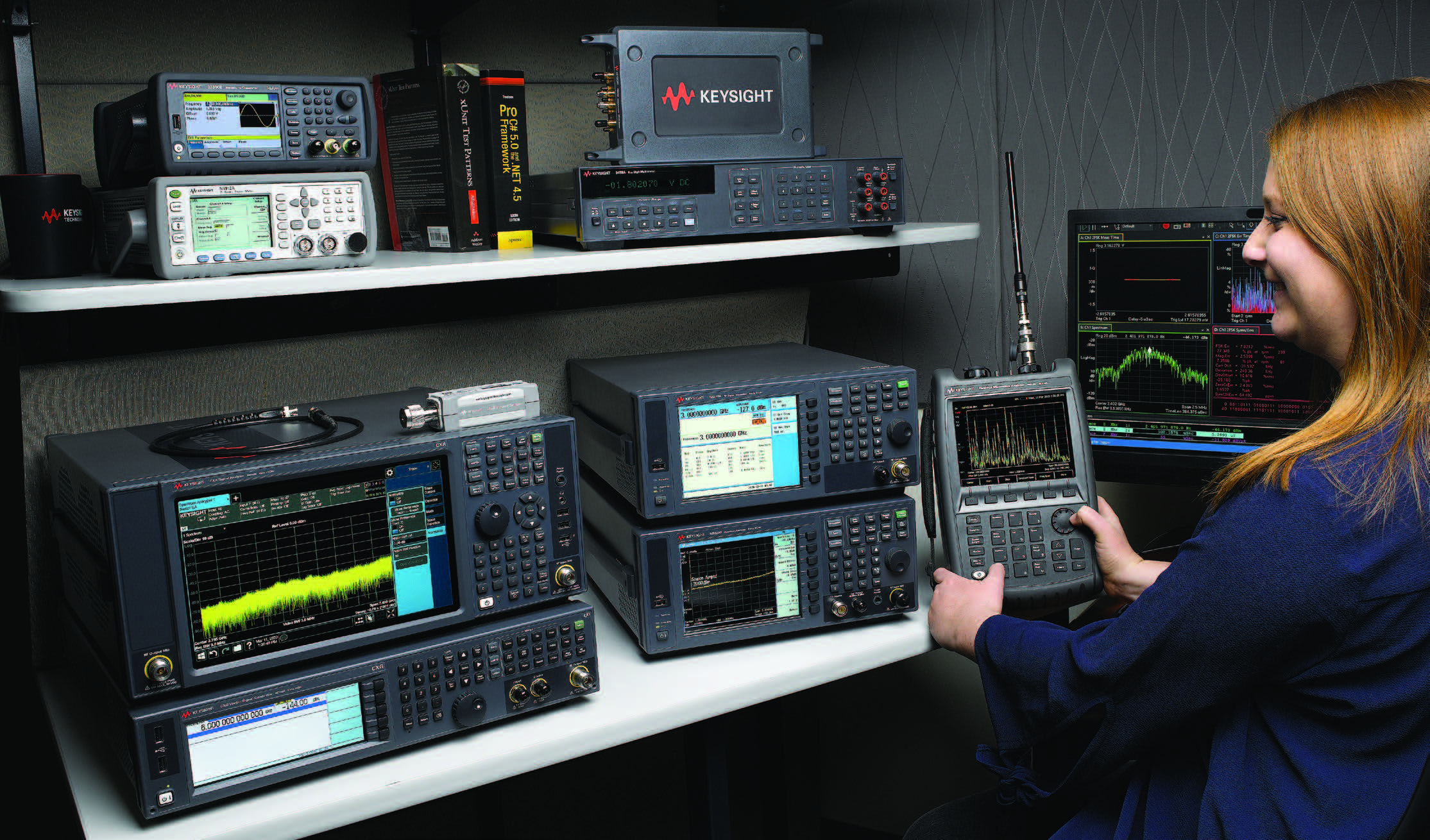 Keysight Bench Woman
