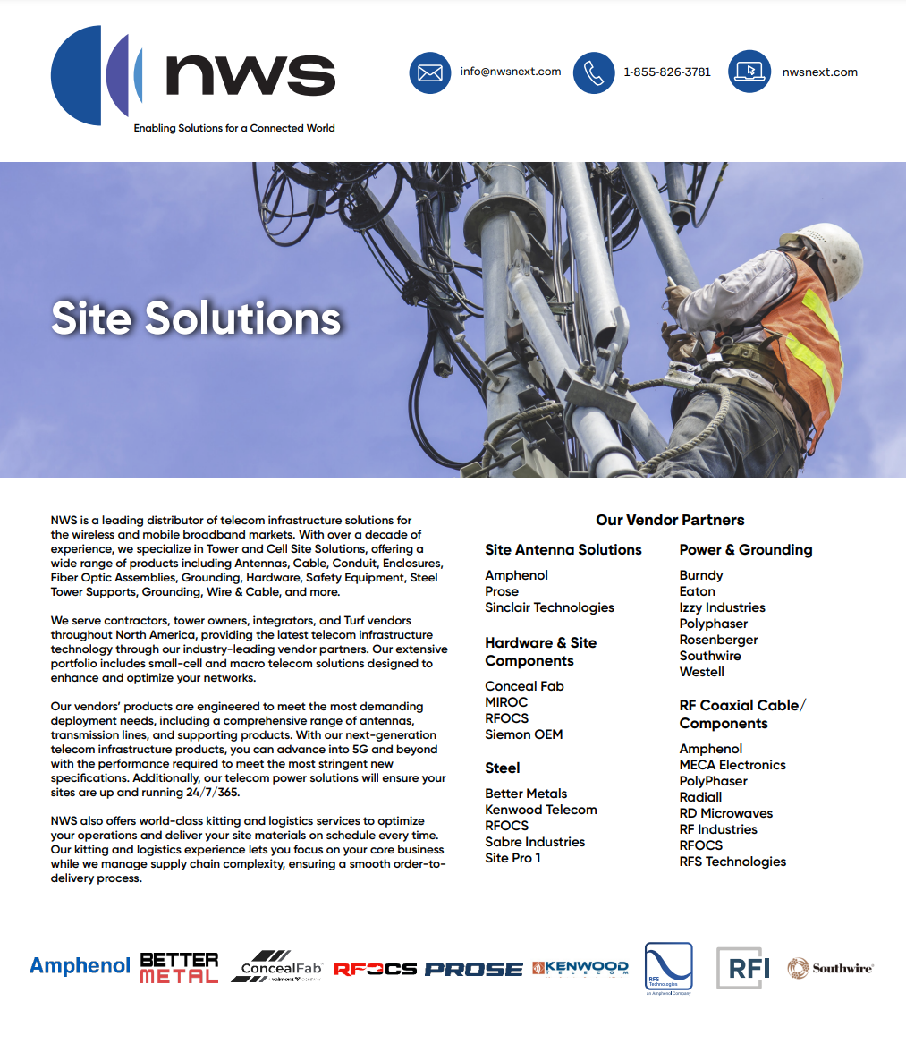 NWS Site Solutions Line Card