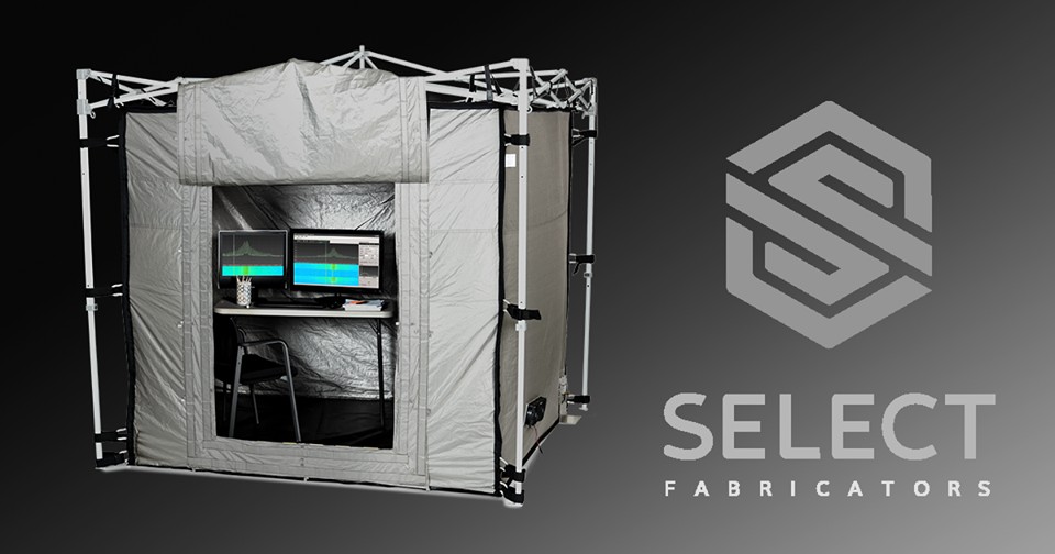 Select Fabricators RF EMI shielded enclosures, EMI curtains, RF shielded boxes, RF shielded tents, and EMI chambers