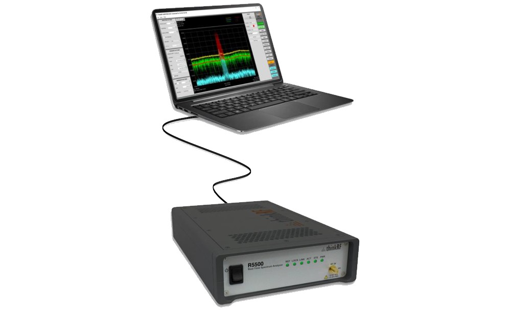 ThinkRF R5500 Real-Time Spectrum Analyzer laptop